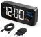 HERMIC Sveglia Digitale, Sveglia da Comodino con Temperatura, Orologio Digitale con 2 Allarme, Snooze, 4 Livelli di Luminosità, Controllo Vocale, USB Ricaricare, Sistema 12/24 Ore (Nero)