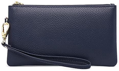SENDEFN Bolsos De Embrague Para Mujer Cartera De Pulsera Para Teléfono Celular Para Damas De Cuero Genuino, Bloqueo Rfid