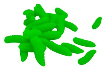25pcs Artificial Maggots Buoyant Pop Up Fluorescent Fluoro Fake Maggots for Fishing Soft and Lifelike Bait Trout and Carp Fishing Tackle (Fluorescent Green)