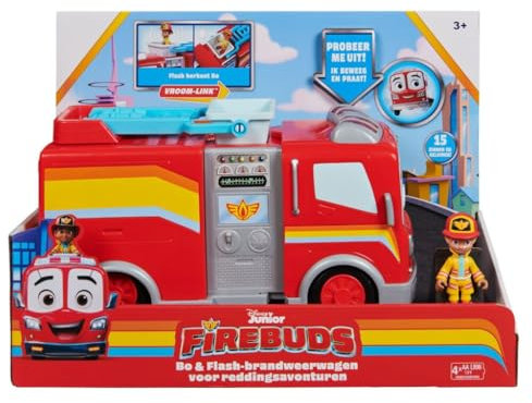 Disney Firebuds Fire Friends - Interaktives BO & Flash Feuerwehrauto mit Licht und Ton