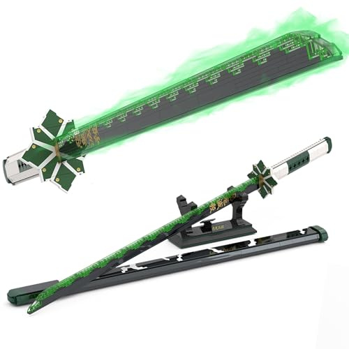 Tarcury Kit de Construction Épée Shinazugawa - Modèle de Katana Anime de 710 Pièces avec Fourreau et Support - Objet de Collection Cosplay de 98,5 cm pour Enfants et Adultes