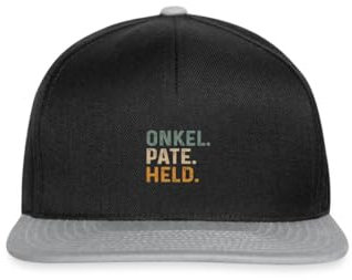 Spreadshirt Patenonkel Geschenk Onkel Pate Held Snapback Cap, One Size, Schwarz/Grau