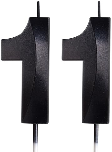 Decorazione per torte 3D Candela numero 11, Candele in nero,Candele di compleanno,Candele con numeri da 5cm,matrimoni,anniversari, decorazioni per torte di compleanno