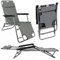 Pullmer Liegestuhl, Sonnenliege klappbar,Strandliege, Nackenkissen, 2-stufig verstellbar, Belastbar bis 130 kg, Gartenliege für Garten Tarasse Strand Camping (Grau)