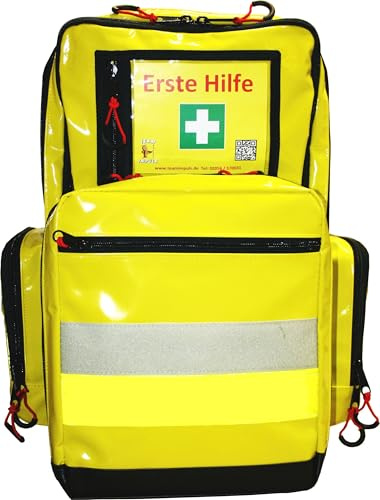 Team Impuls NFA Notfallrucksack Medicus/PRO - LEER - gelb aus Plane mit gelben Reflexstreifen