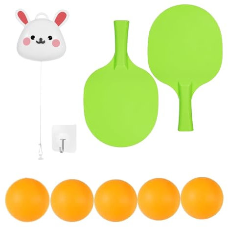 Ping Pong Balls Table Tennis Trainer Set Hanging Trainer Portable Indoor/Outdoor Training Adjustable Hand-Eye Coordination Game Props - Green