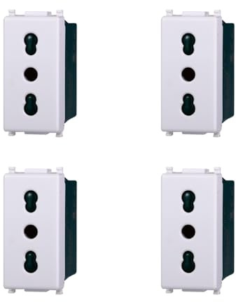 Elektronova Presa Bipasso 2P+T 10/16A 250V Bianco compatibile Vimar Plana Kit 4 Pezzi 2001