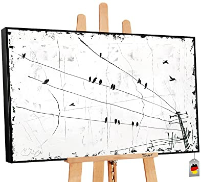 YS Tableau mural peint à la main L’Énergie | Peinture sur toile moderne pour la décoration intérieure Art Tableau peinture moderne | Tableau à l'huile Tableaux peints à la main