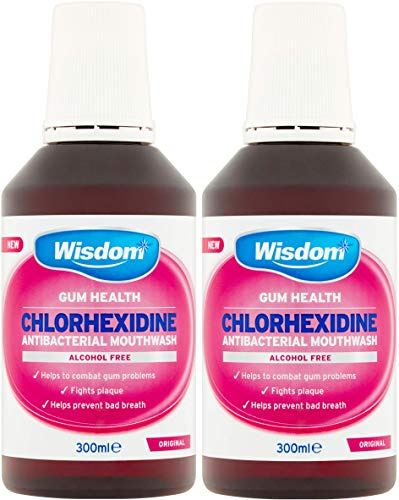 Wisdom Chlorhexidine Mouthwash - Original - Alcohol Free (2 x 300ml Bottles)