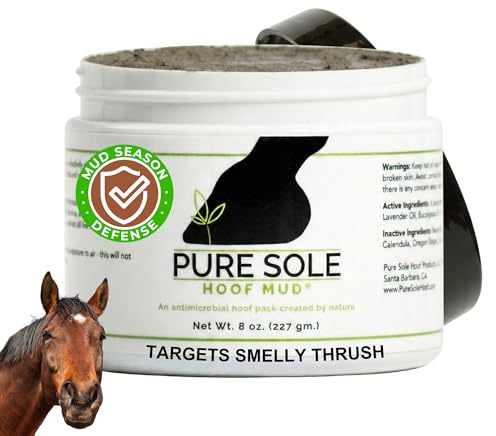 Hoof Clay for Horses | Pure Sole Hoof Mud | for Horses with Thrush-Prone Hooves, Deep Sulcus Cracks & White Line Issues | Thick Creamy Hoof Clay for Wet, Muddy Conditions, 8 oz