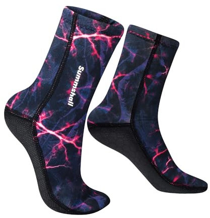 Summshall Neoprensocken, 3MM Neopren Socken Damen Herren Thermo Schwimmsocken Beachvolleyball socken Wattsocken Tauchsocken für Wassersport Schnorcheln Surfen