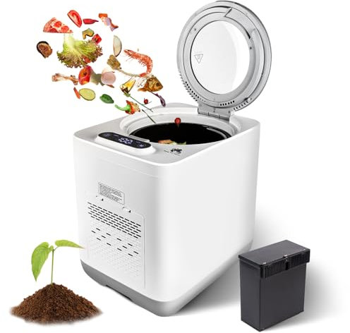 Compostiera elettrica da cucina – 3,8 L inodore – Compostiera da cucina da interno a basso rumore – Trasforma i rifiuti alimentari in compost per piante – casa compost macchina risparmio energetico