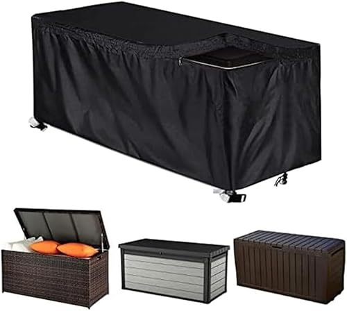 Daaxing 210D Oxford Outdoor Deck Box Abdeckung, Möbel Aufbewahrungsbox Schutzhülle, Sonnenschutz Staub Wasserdichte Aufbewahrungshüllen, Für Gartenmöbel Rechteckige Abdeckungen (S: 123 * 62 * 55cm)