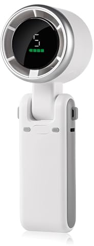 NHQZ Mini ventilatore portatile, ventilatore usb, ricaricabile tramite USB, 5 velocità, a batteria, pieghevole, da scrivania, per casa, ufficio, camera da letto, viaggi e all’aperto