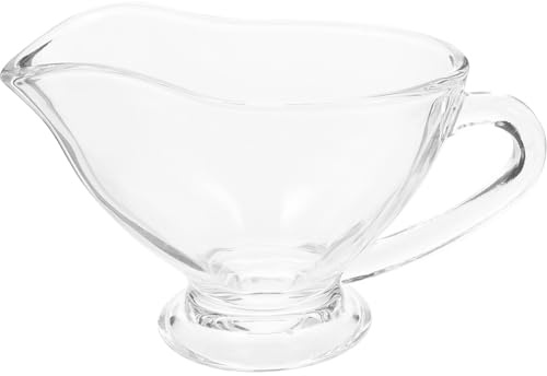 Veemoon Salsera de Cristal 170 Ml para Salsa y Aderezos, Jarra Pequeña para Leche y Café, Recipiente para Servir Salsas y Condimentos en Restaurante, Práctico para Cocina y Mesa