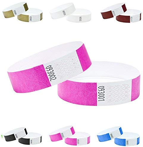 J&R Armbänder, papierähnlich, hergestellt aus Tyvek® 1000 Stück mit 17 Farbvarianten zur Auswahl., neon pink