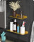 Baffect Wandregal aus Karton, Set mit 2 schwebenden Wandregalen, schwebende Regale, Wandregal, dekoratives Wandregal, aus Aluminium, goldfarben