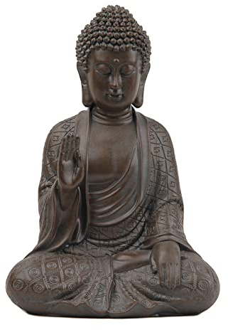 Leekung Buddha Statue for Home Decor,Buddah Statute Zen Decoration,Meditation Buddha Decor Brown 7 inch