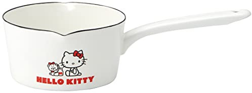 Skater ENMP1-A Enamel Double Mouth Milk Pan, 5.9 inches (15 cm), 0.4 gal (1.2 L), Hello Kitty & Tiny Chum Sanrio