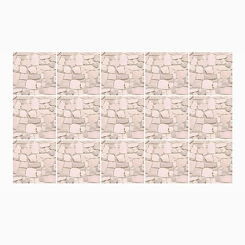 Ulticool Adesivi decorativi per piastrelle - Mosaico rosa - 15 x 15 cm - 15 fogli di pellicola adesiva - Adesivi per piastrelle - Piastrelle autoadesive - Toilette - WC - Bagno - Cucina - Adesivi