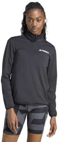 adidas Women's Terrex Multi Climawarm Half Zip Tech Fleece Jacket, Black, XL
