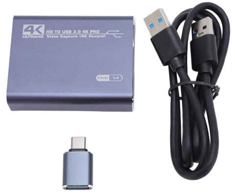 Carte de Capture Vidéo 4K, Entrée USB 3.0 HD Périphérique de Capture Vidéo HD 5 Ports USB HDMI Périphérique de Diffusion USB C Capture de Jeu Vidéo pour Diffusion en Direct de