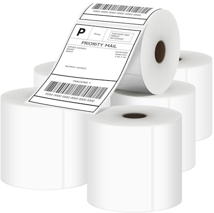 Homelux Thermo Etiketten 3000 Stück Thermoetiketten 4 × 6 Zoll 6 Rollen Thermoetiketten Versandetiketten 100x150mm Adressetiketten Selbstklebend