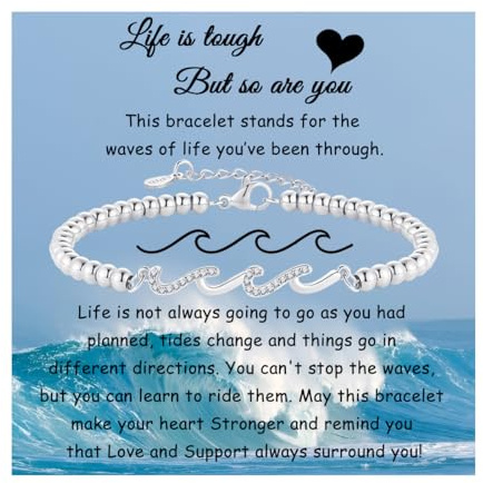 Inspirational Gifts for Women, Encouragement Get Well Feel Better Gifts Wave Bracelet