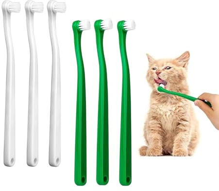 6pcs Small Cat Toothbrush, Puppy Pet Dental Care, Oral Hygiene Tooth Brush with Soft Bristles for Sensitive Pet Teeth Gums