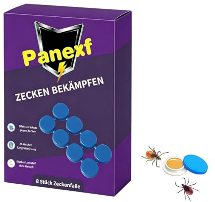 Panexf fästingbekämpning 8 stycken fästingfälla trädgård skadedjursfälla pappersklistermärken för giftfri fånga krypande skadedjur, med dubbelsidig tejp