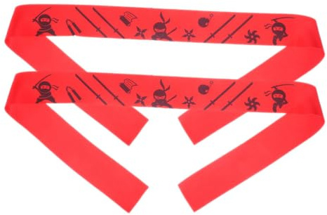 iplusmile Bandeau Décoratif de Samouraï en Polyester Doux et Confortable, Lot de 2pcs, Style Japonerie Authentique pour Fêtes Costumées et Entraînement de Karaté Garçons et Filles