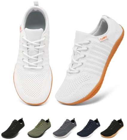 Merdoo Barefoot Shoes Unisex Scarpe a Piedi Nudi Minimalista Sneakers Antiscivolo per Camminare Correre e Sollevare Pesi Bianco 37