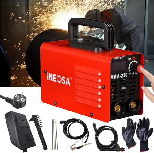 Electric Welding Machine, ARC 250A Stick Welding Machine, IGBT Inverter Welder with Gloves, Portable Welding Machine LCD Display