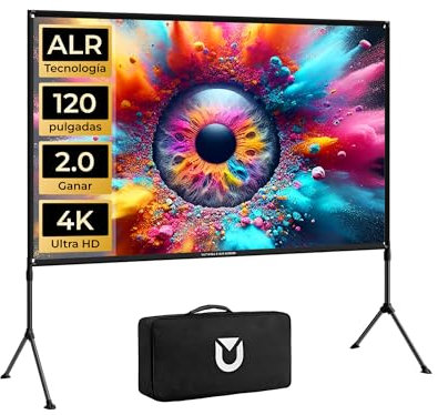 ULTIMEA ALR Beamer Leinwand mit 2.0 Gain, Beamer Leinwand 120 Zoll Ständer,Hohe Kontrastwerte,16:9,4K HDR, Projektionsleinwand Outdoor