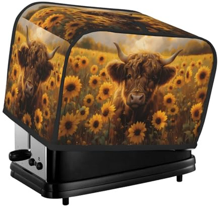 Copertura per tostapane a 2 fette, simpatica copertura per tostapane con tasche per piccoli elettrodomestici da cucina e protezione dalle impronte digitali, lavabile in lavatrice