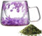 Generico Tazze In Vetro con Fiori Secchi, Tazze con Fiori, Tazze In Vetro A Doppia Parete con Fusione Floreale, Tazze In Vetro Da 200ml Tazze Da Caffè A Doppia Parete Creativa con Fiori Secchi
