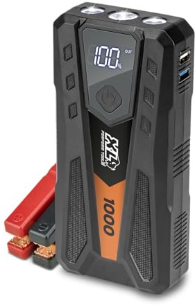 XLPT 553998 Booster Avviamento Auto 1000A Picco e 500A Avvio, Avviatore Batteria Litio 6000mAh USB-C Portatile