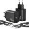 45W USB-C Schnellladegerät Schnellladekabel für Samsung Galaxy S25 Ultra S24 S23 S22 S21 5G A55 A54 A53 A35, Note 20 10, Tab, Ladegerät USBC Netzteil Adapter + Original 2M Typ C Ladekabel 2-Pack