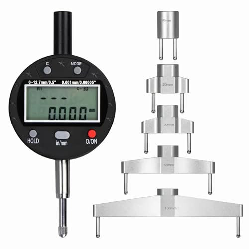 LTEJUMQ Multi-Function Digital Radius Gauge, Electronic Radius Gauge Set with 5 Changeable Measuring Jaw Radius Measurement Tool（Measured diameter range is: 0.2 - 27.5/5mm-700mm）
