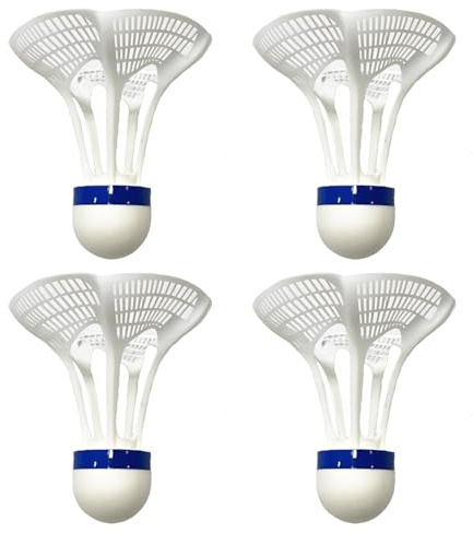 IKOPFLN 4 Pièces volant badminton,Balle coupe-vent blanche,badminton en nylon, coupe-vent, Applicable à d'entraînement pour le mouvement, le divertissement, les activités de loisirs