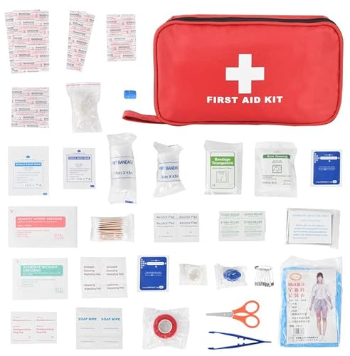 STREAMVOY Kit di pronto soccorso per auto conforme allo standard 2025, certificato DIN 13164:2022, approvato dal traffico stradale europeo, 2 maschere e salviette CPR per il viso, custodia compatta