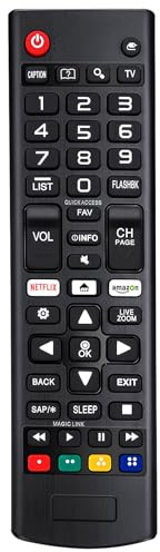 Mando TV Universal para LG Smart TV, Mando Universal TV para LCD LED HD T-V, Mando LG Smart TV-Ajuste a Distancia con Amazon y Netflix Botones-Sin Tecla de Text