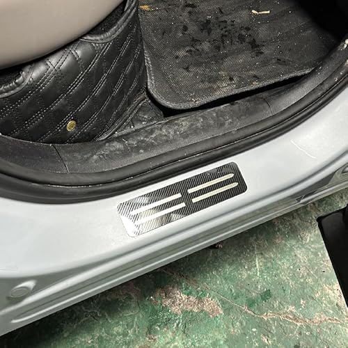 GANXKJDLP 4PCS Car Door Sill Protector for Citroën Jumper 2010–2022 X250, Stainless Steel, Scuff Plate, Water Proof, Entry Guard, Anti-Scratch, Easy to Install,B-Carbon Fiber