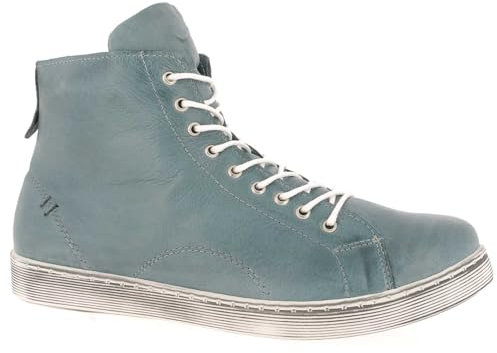 Andrea Conti Damen High Top Sneaker, Petrol, 36 EU