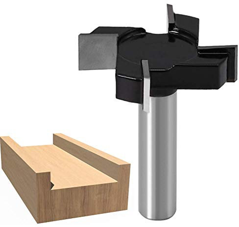 WSOOX 12mm Shank Premium Carbide CNC Spoilboard Surfacing Router Bits, 4 Edges Slab Flattening Router Bit Planing Bit Woodworking Tool