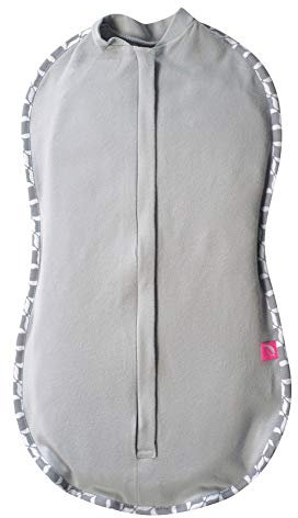 Mother hood Ganzkörper Pucktuch Zip&Swaddle mit Öko-Tex Standard 100, Strampelsack mit Reißverschluss - Größe 1 (2.5-5kg), grau- grau Classics