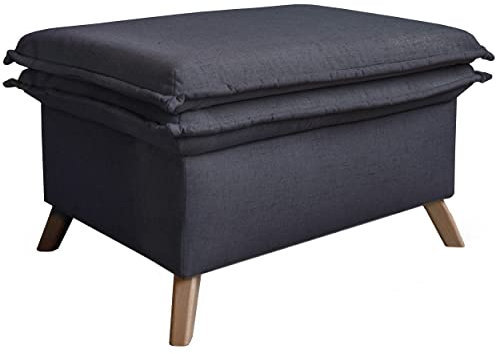 MIUFORM Pouf Hocker Sitzhocker Wohnzimmer ǀ Charming Charlie XL Slim Sitzpouf ǀ 90 x 70 x 51 cm (Anthrazit)