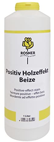 Rosner Positiv Wood Effect Stain, Wood Stain, Water Based, 1 Litre (13 Cream White)