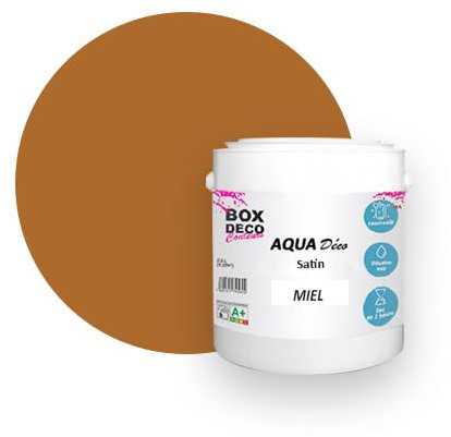 BOX DECO COULEURS Peinture murale acrylique aspect satin Aqua Déco - 2,5 L, Miel