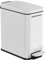 SONGMICS Small Bin, 10L Pedal Toilet Bin, Slim for Small Spaces, Steel, Soft Close, White LTB561W10